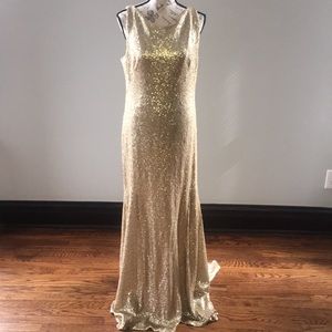 THEIA bridesmaids - Gemma gown in matte gold